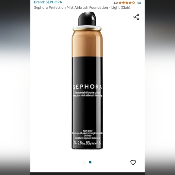 - Sephora Perfection Mist Foundation Clair light - Picture 3 of 3